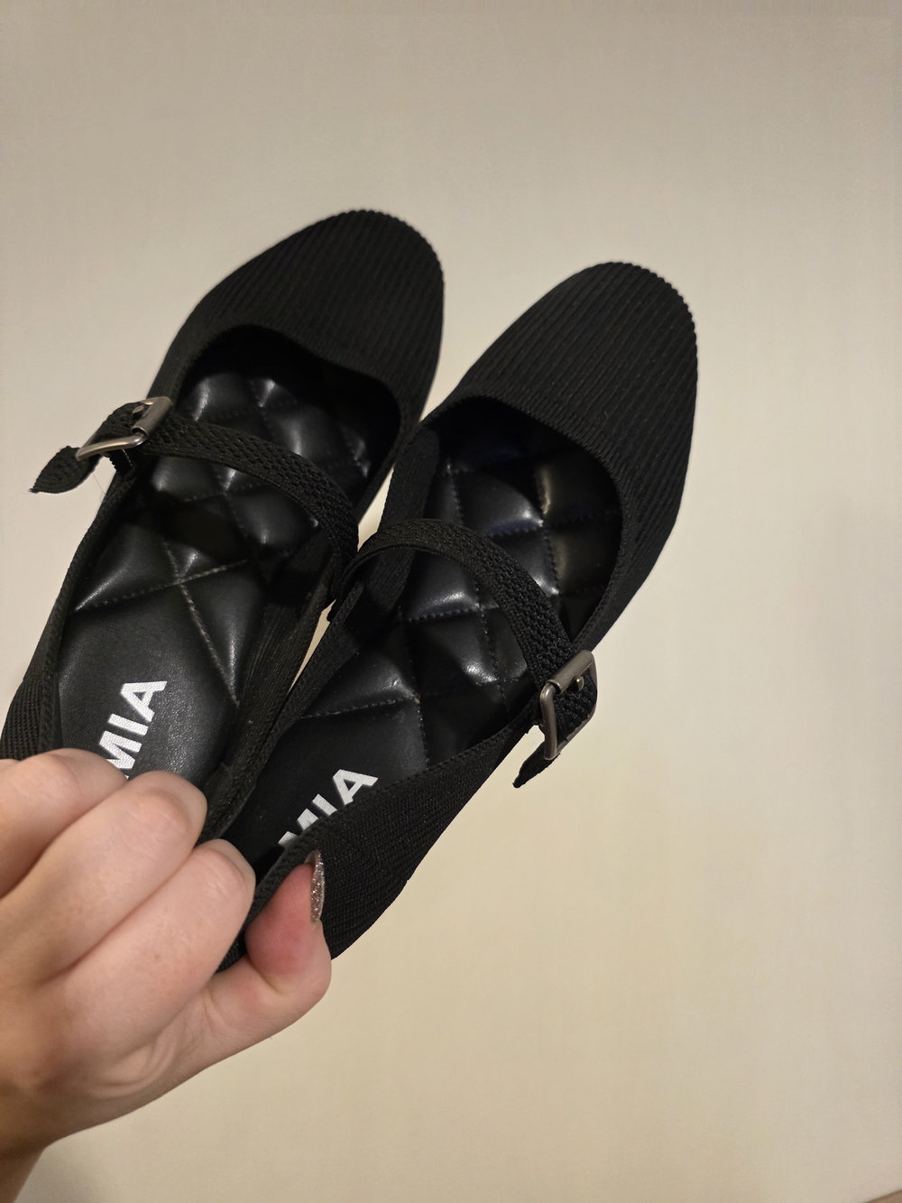 MIA Black Knit Mary Jane Flats - Sz 8 - Worn 1-2x